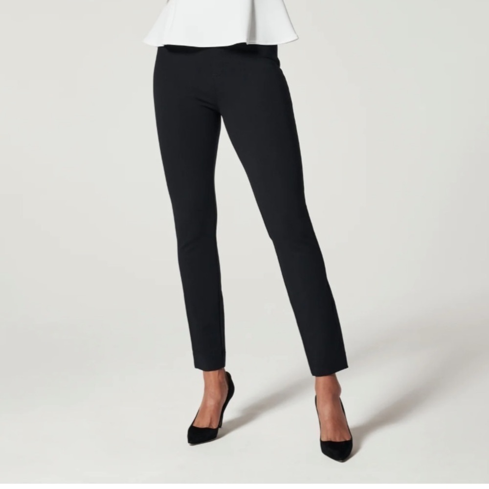 SPANX The Perfect Pant Ankle Back Seam Skinny Black Size Medium EUC